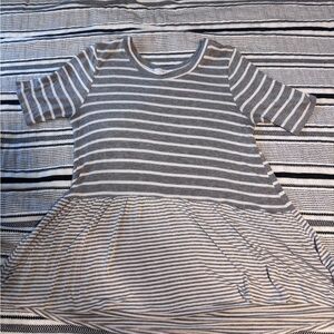 Potter's Pot Gray and Cream Striped Top